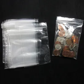 1000 Baggies W 3" X 4" H Small Reclosable Clear Plastic Poly Bags 2.5ml
