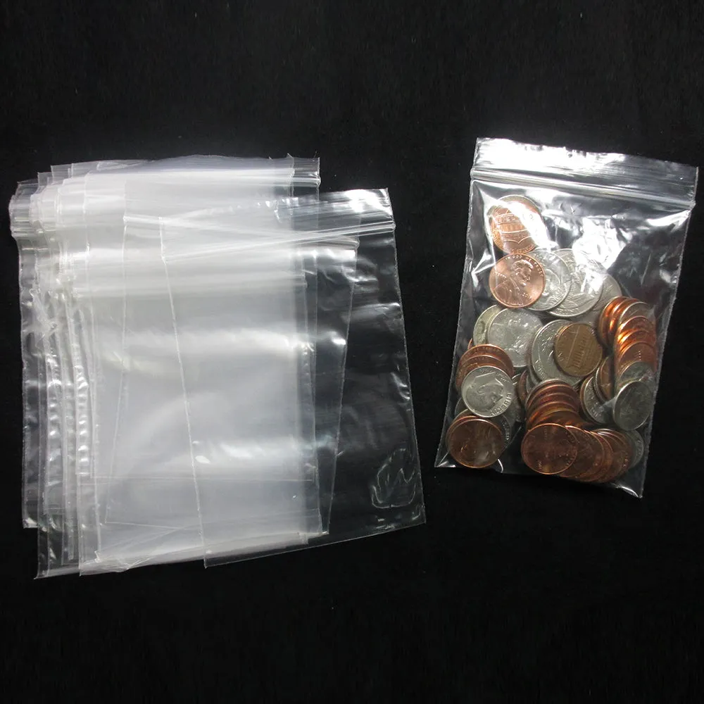 1000 Baggies W 3" X 4" H Small Reclosable Clear Plastic Poly Bags 2.5ml