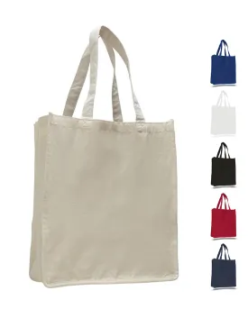 12 ct Jumbo Size Heavy Canvas Wide Shopper Tote Bag - By Dozen