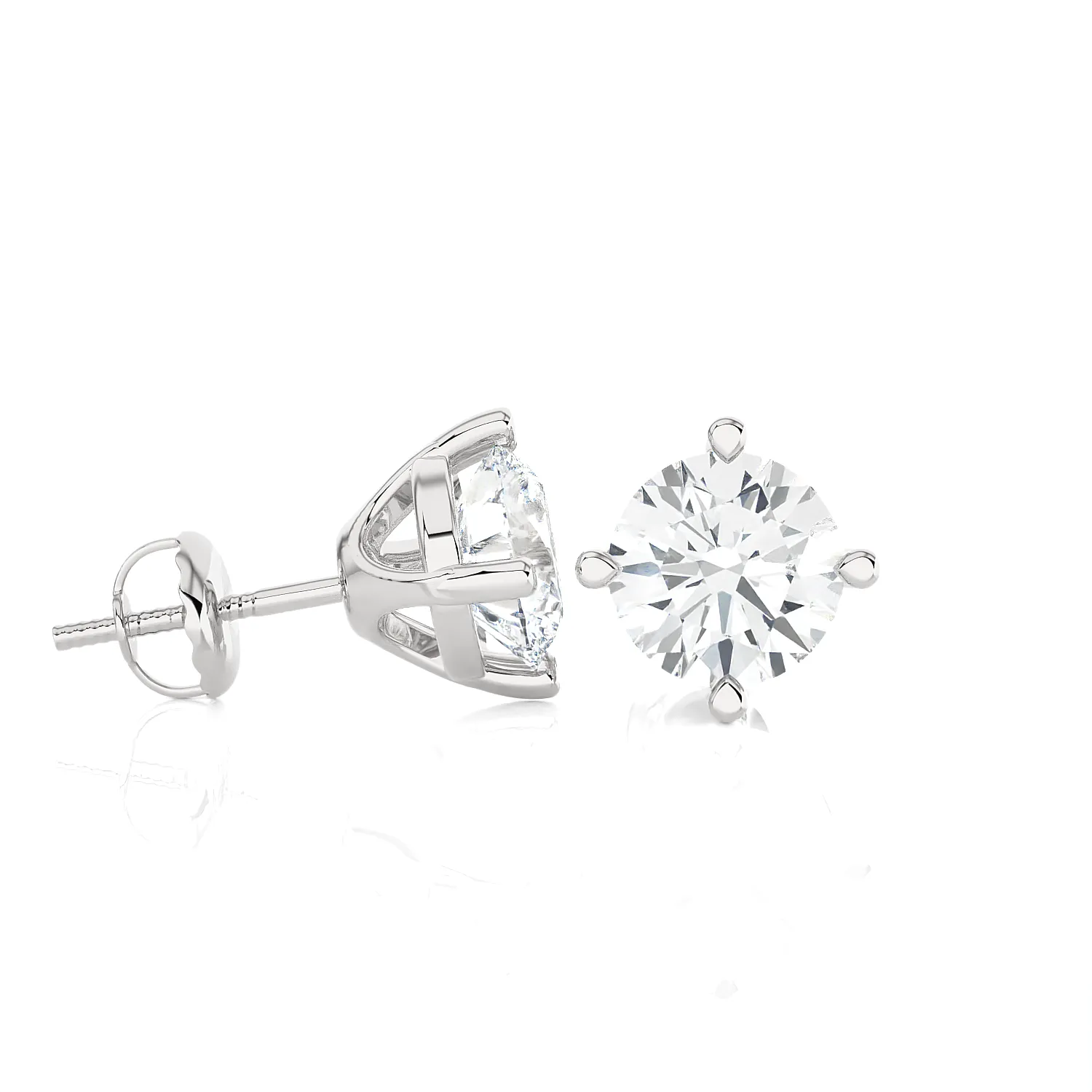 1/2 ctw Round Lab Grown Diamond Solitaire Stud Earrings