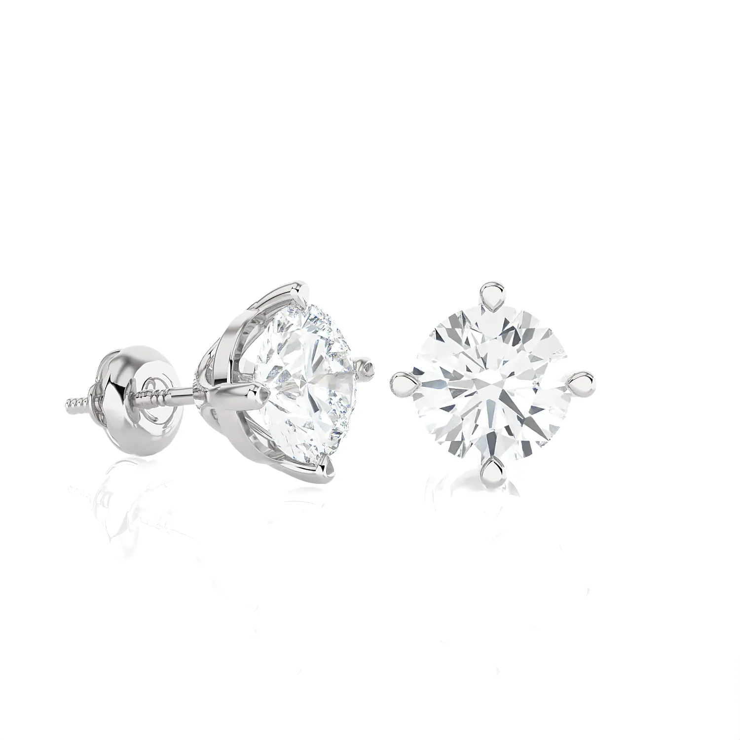 1/2 ctw Round Lab Grown Diamond Solitaire Stud Earrings