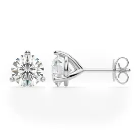 14K White Gold Diamond Martini Stud 1.38CTW