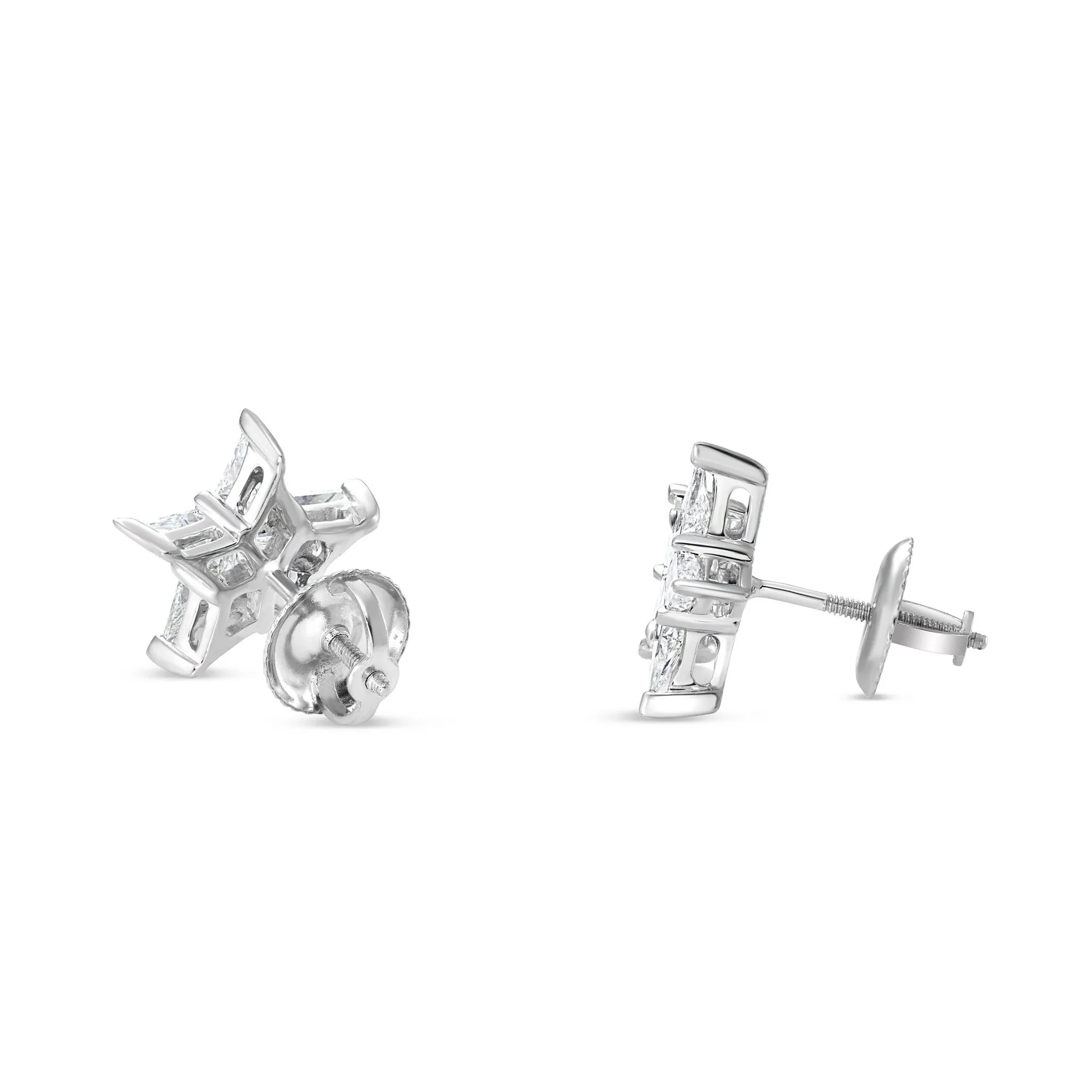 18K White Gold 1.27ct Diamond Star Studs