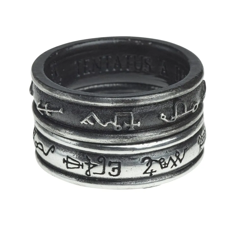 2 Rings One With Demon Black & Other With Angel White Ring
