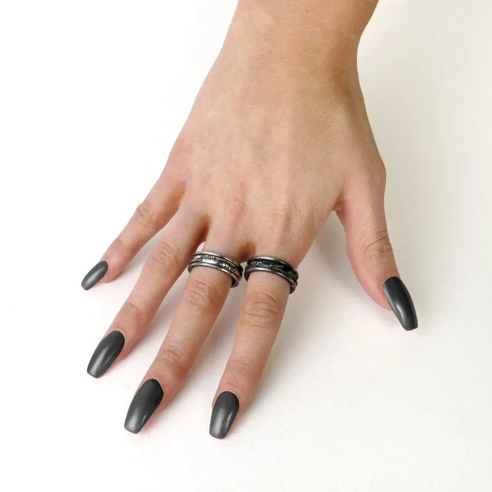 2 Rings One With Demon Black & Other With Angel White Ring