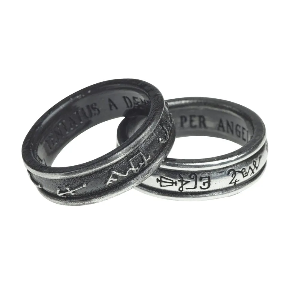2 Rings One With Demon Black & Other With Angel White Ring