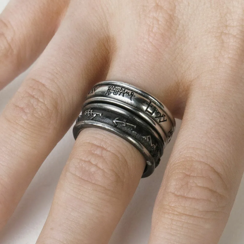 2 Rings One With Demon Black & Other With Angel White Ring