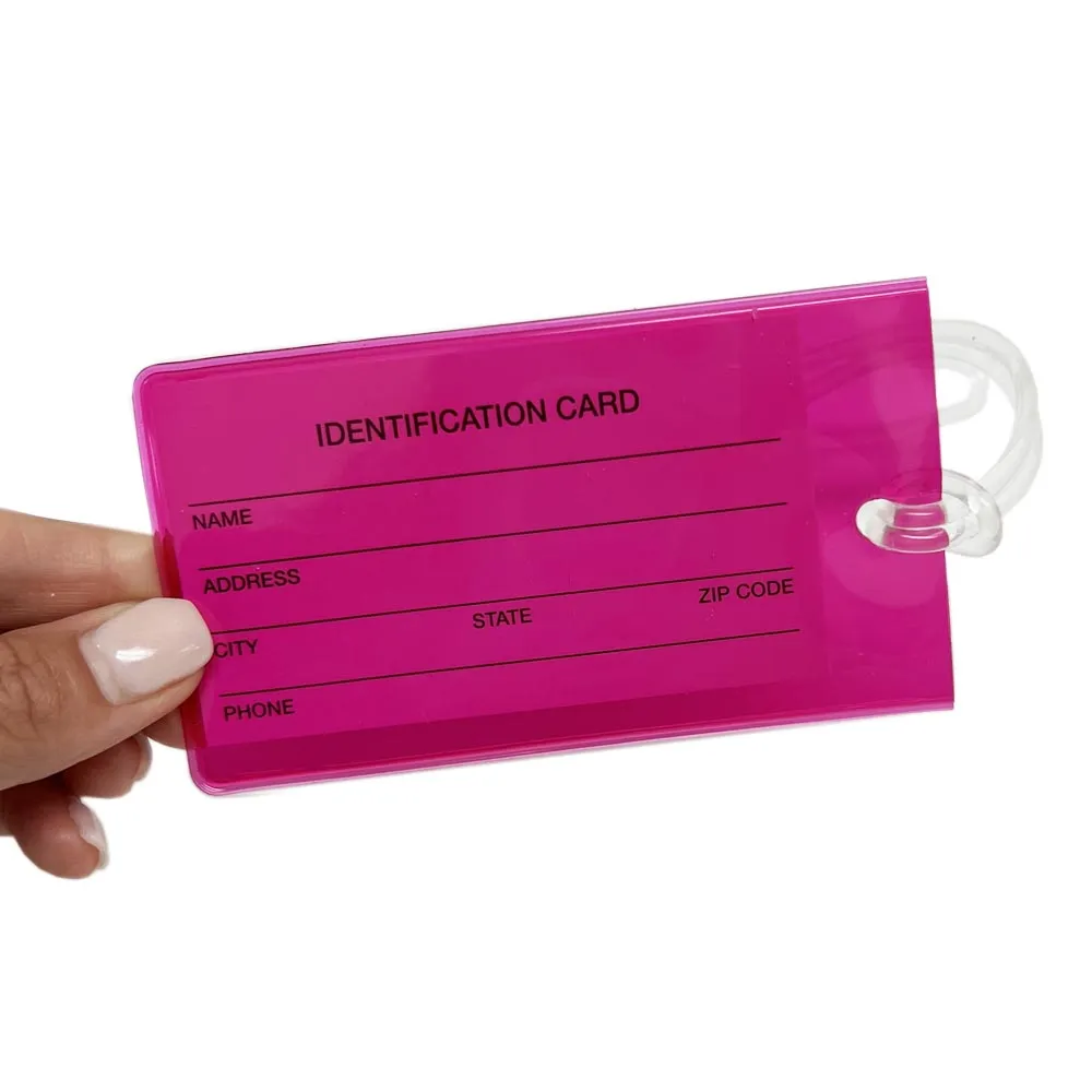 4 Pcs Jelly Luggage Tags Label Strap Name Address ID Suitcase Bag Baggage Travel