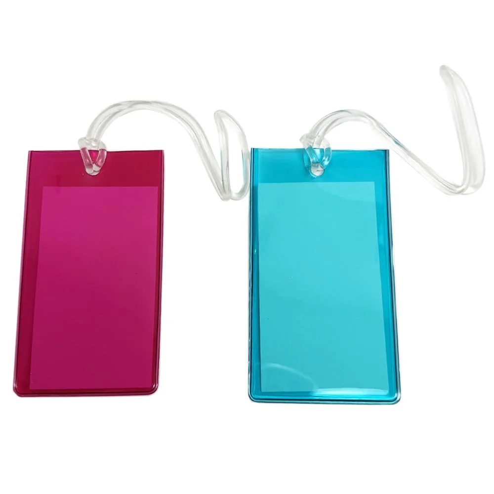 4 Pcs Jelly Luggage Tags Label Strap Name Address ID Suitcase Bag Baggage Travel