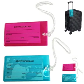 4 Pcs Jelly Luggage Tags Label Strap Name Address ID Suitcase Bag Baggage Travel