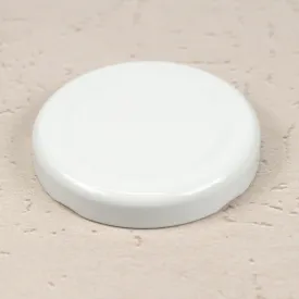 48mm White Metal Lug Cap with Plastisol Liner