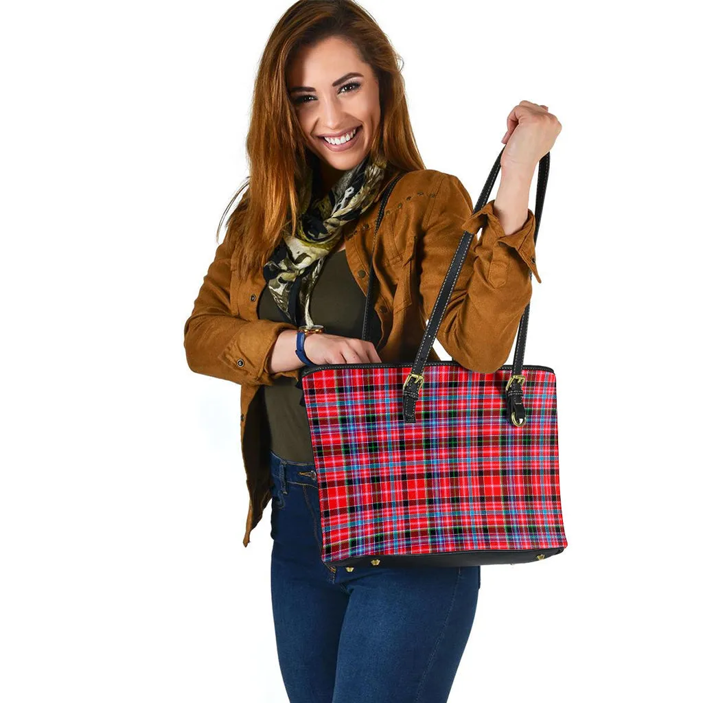 Aberdeen District Tartan Leather Tote Bag