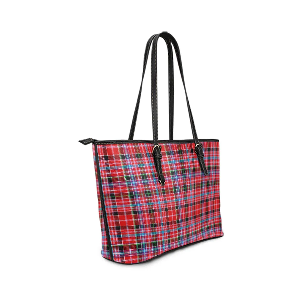 Aberdeen District Tartan Leather Tote Bag