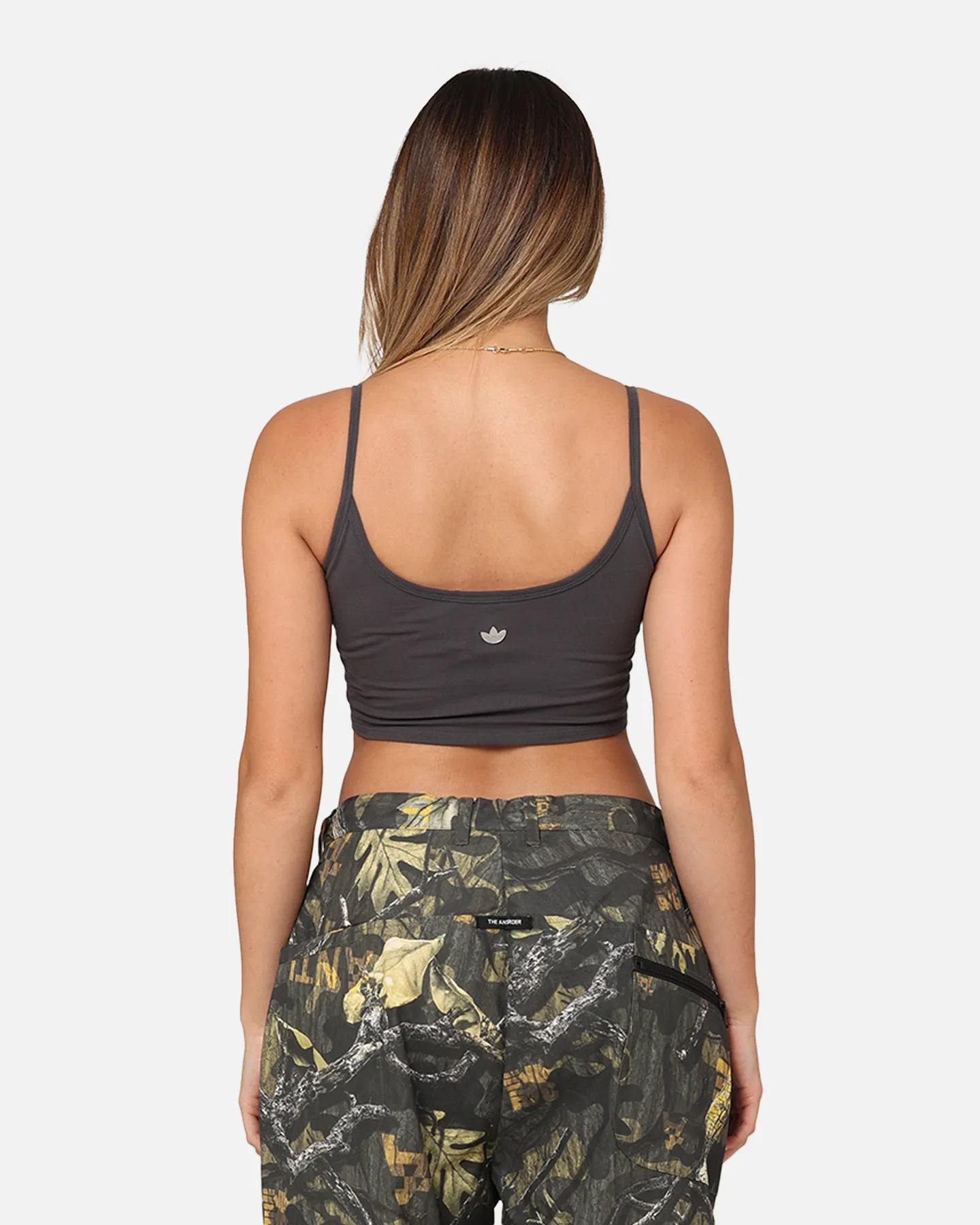 Adidas Women's Large Trefoil Bra Top Grey Six