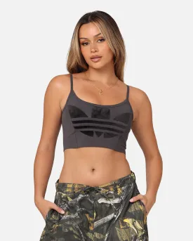 Adidas Women's Large Trefoil Bra Top Grey Six