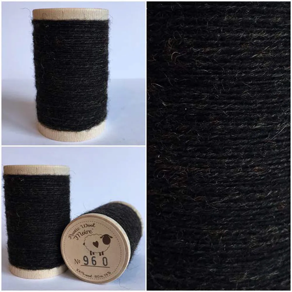 ANTIQUE BLACK Hand Dyed Fat QUARTER Wool Fabric for Primitive Wool Applique and Rug Hooking