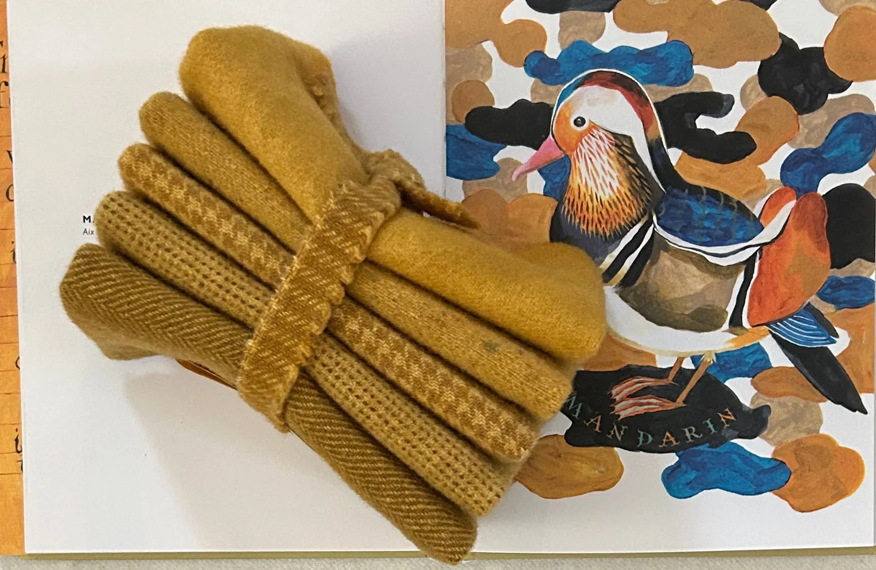 AUTUMN GOLD Hand Dyed Wool  Bundle for Rug Hooking and Wool Applique