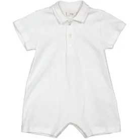 Baby White Collared Romper