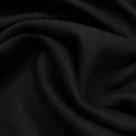 Black Merino Wool Interlock Fabric - 250 GSM