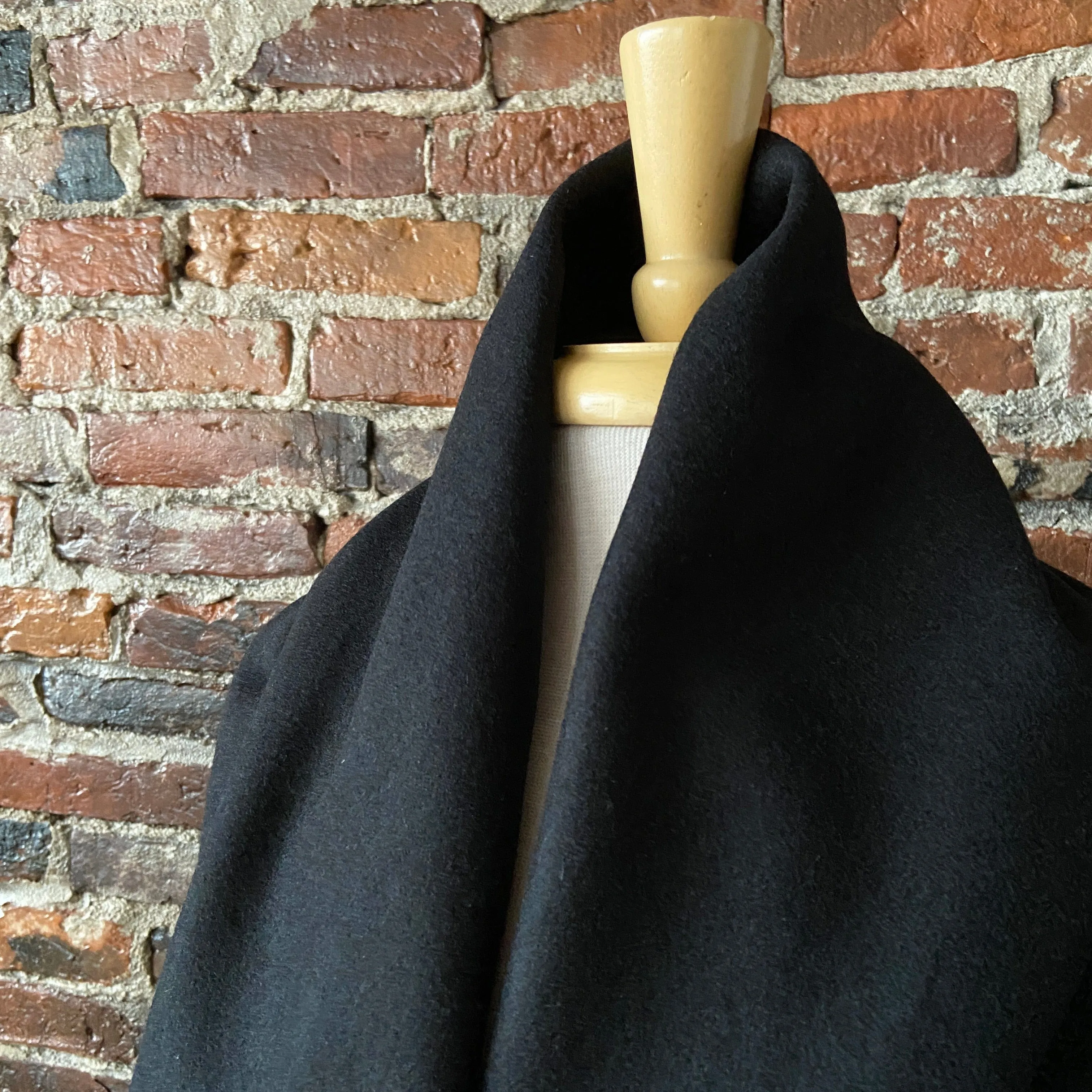 Black Wool Coating - 85% Wool