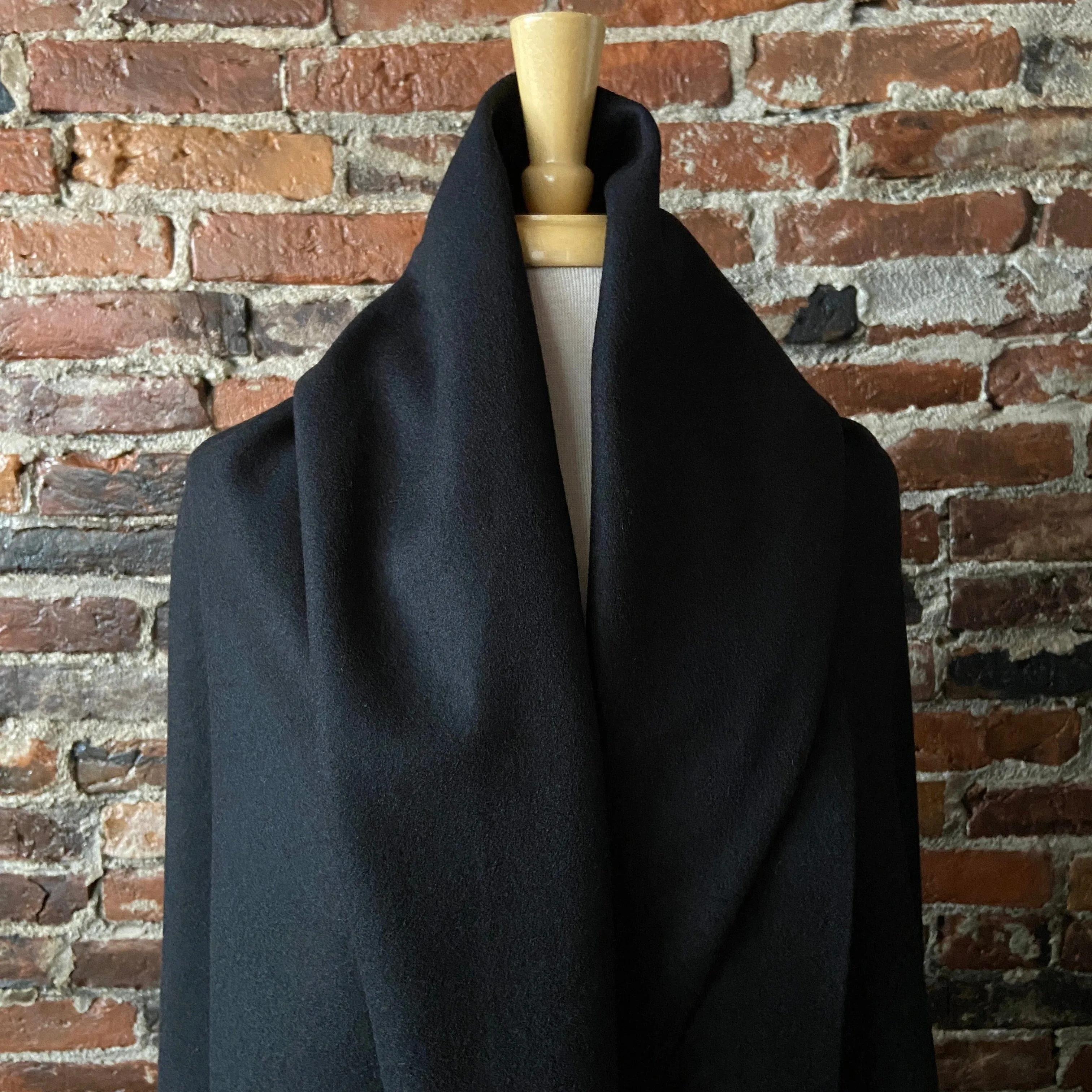 Black Wool Coating - 85% Wool