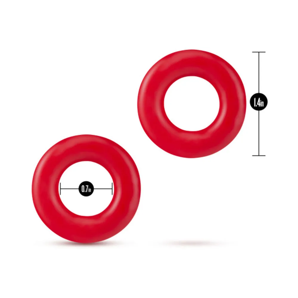 Blush Stay Hard Donut Rings - Red Pack of 2