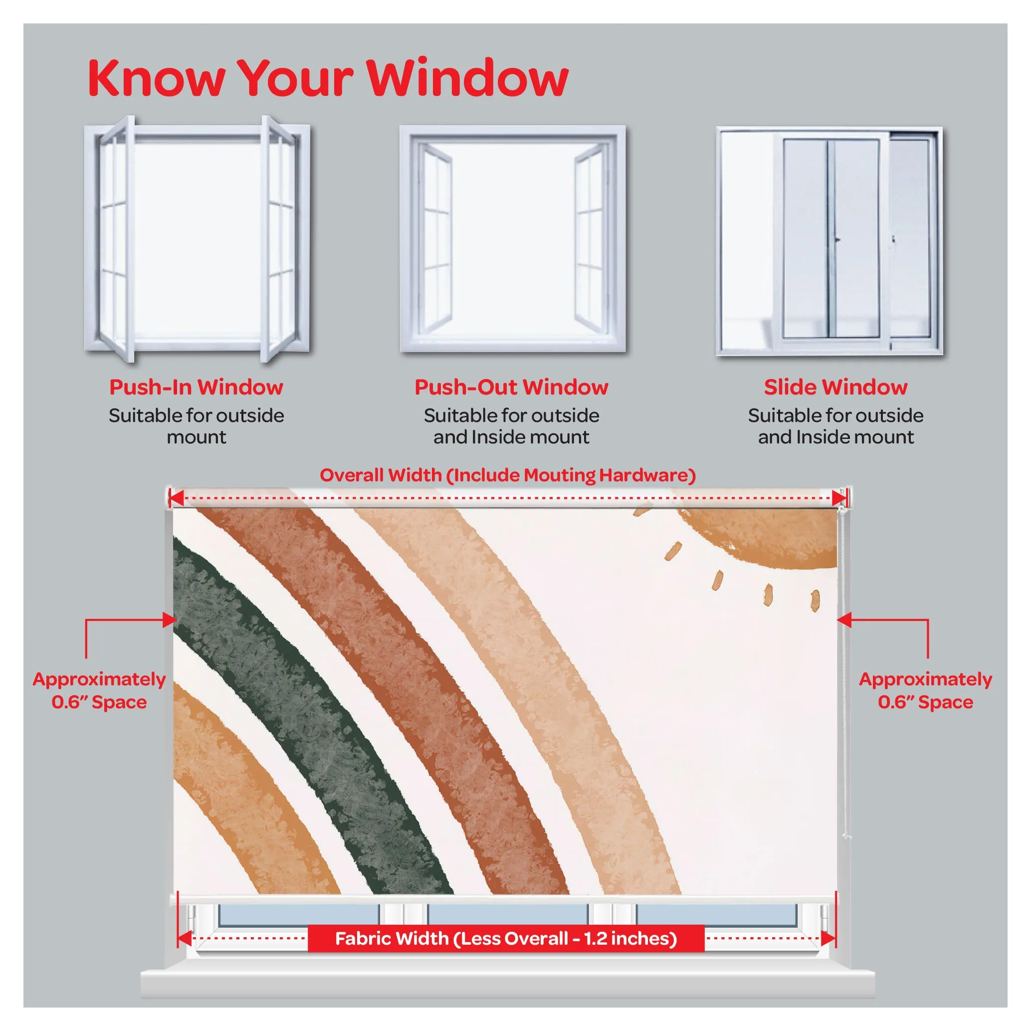 Bohemian Rainbow and Sun Window Roller Shade