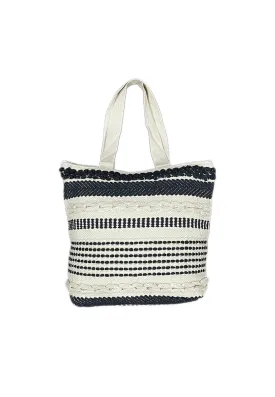 Boho Sundrift Cotton Handmade Tufted Beach Tote Bag