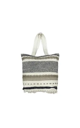 Boho Wanderlust Cotton Handmade Tufted Beach Tote Bag