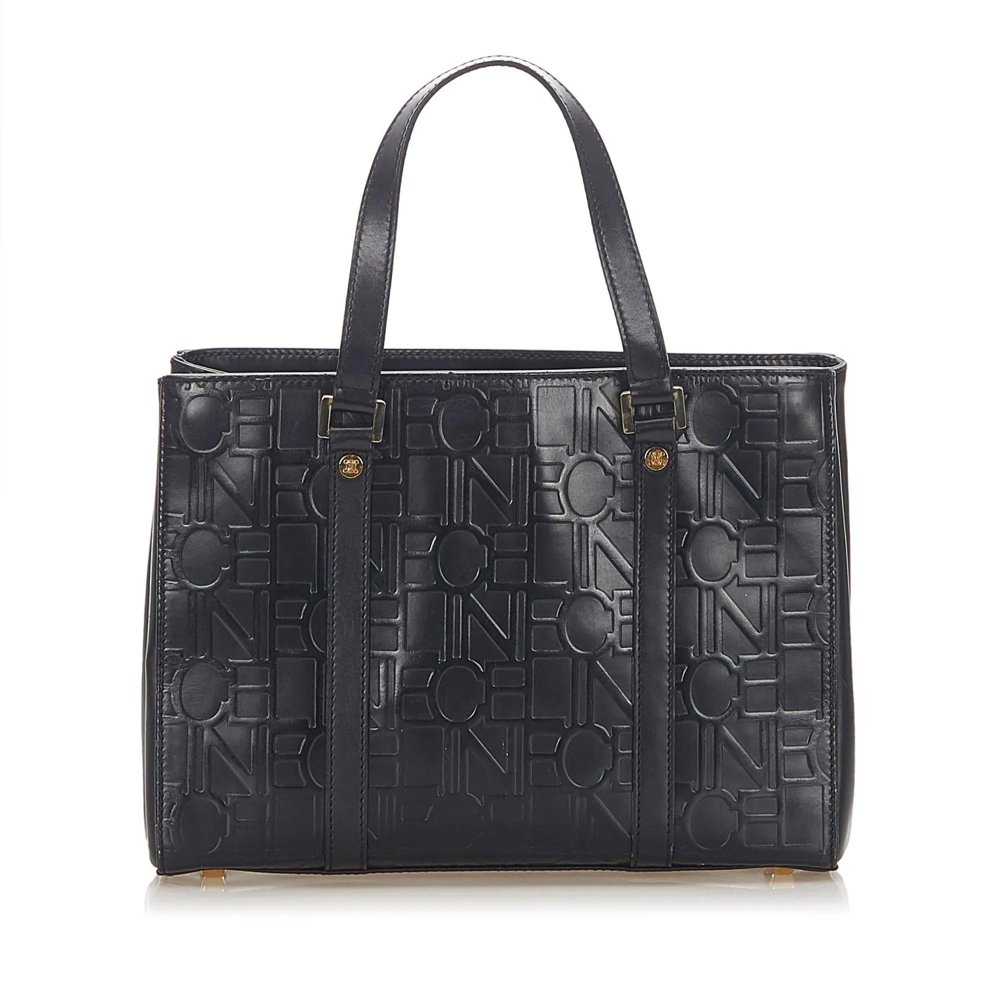 Celine Embossed Leather Tote Bag