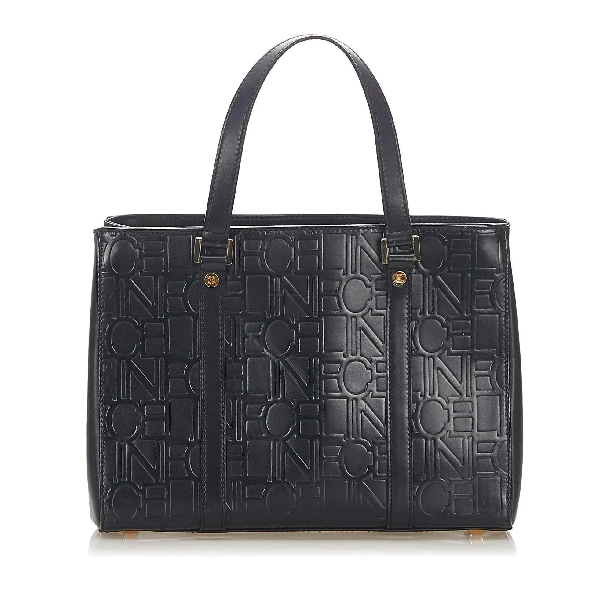 Celine Embossed Leather Tote Bag