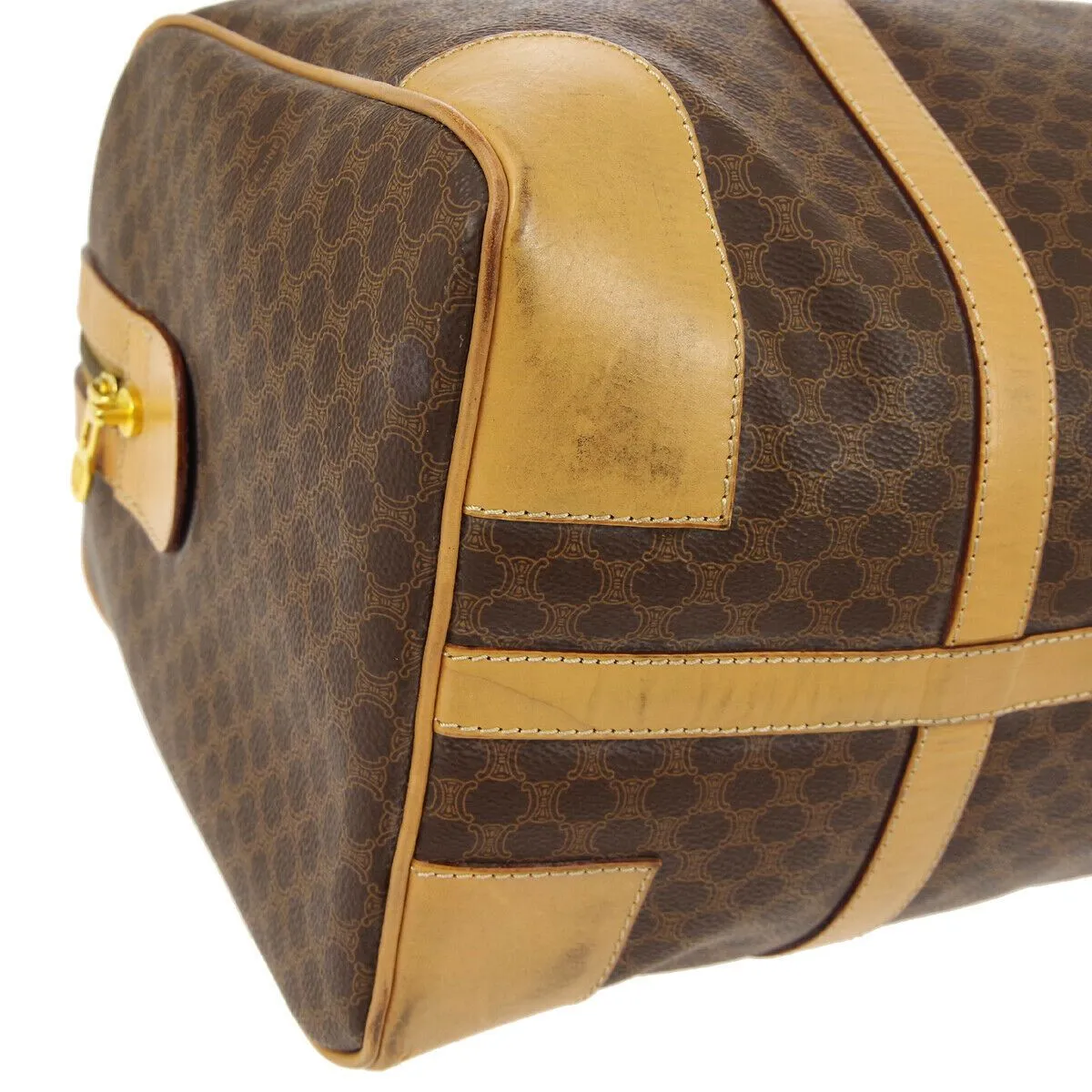 CELINE Macadam Travel Hand Bag M14 Brown PVC Leather Vintage 03138