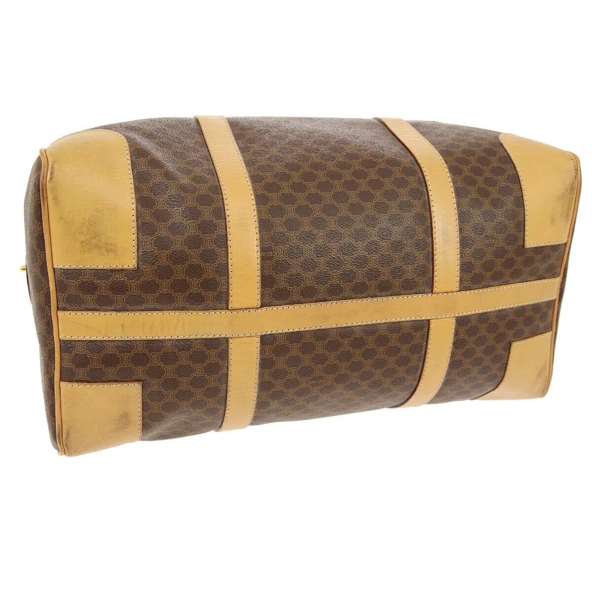 CELINE Macadam Travel Hand Bag M14 Brown PVC Leather Vintage 03138