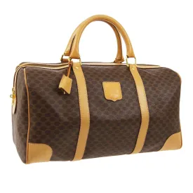 CELINE Macadam Travel Hand Bag M14 Brown PVC Leather Vintage 03138