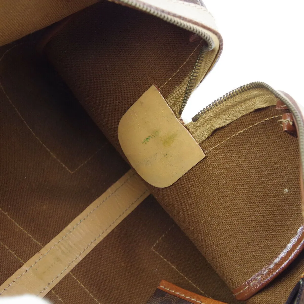 CELINE Macadam Travel Hand Bag M14 Brown PVC Leather Vintage 03138