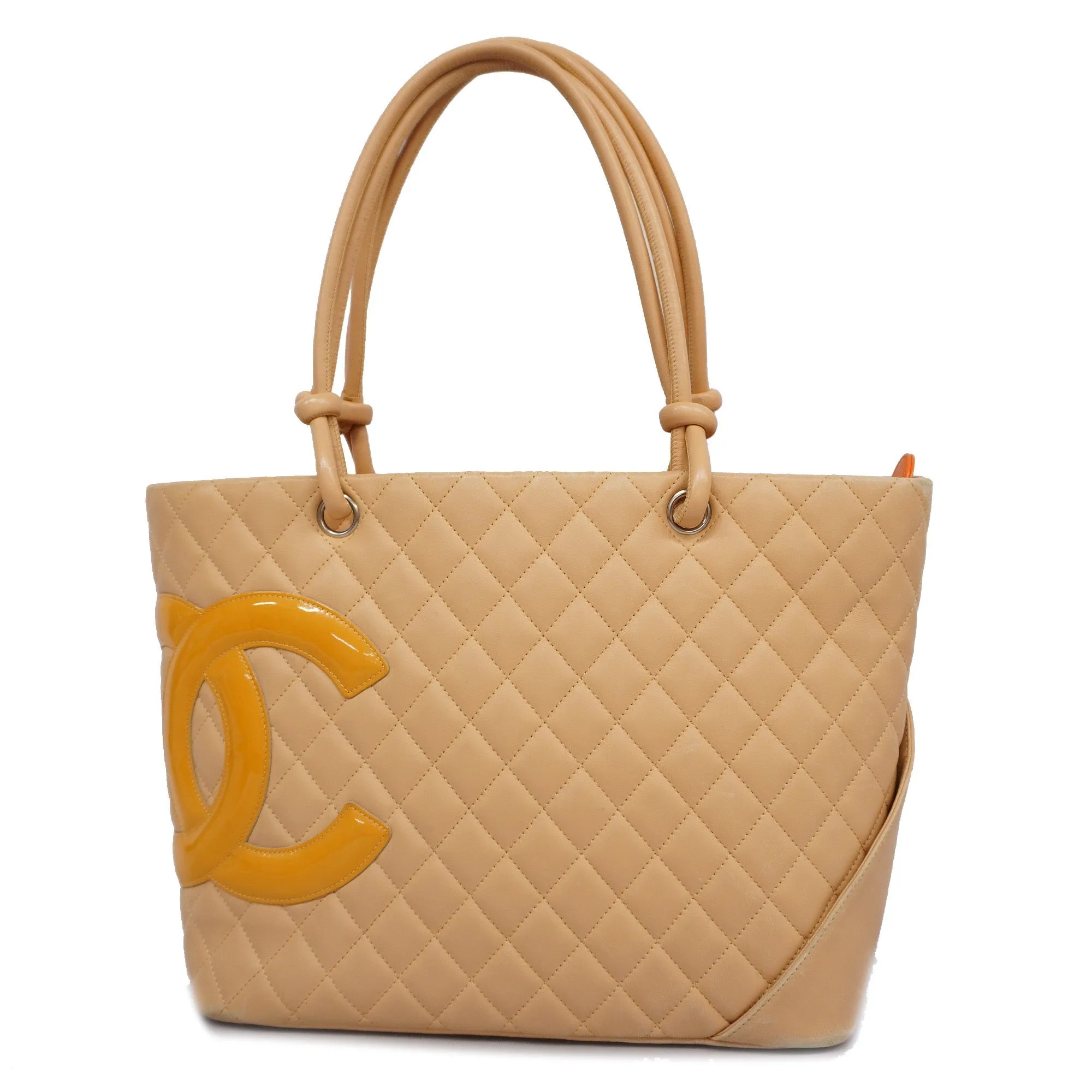 CHANEL  Ligne Cambon Tote Bag Lambskin Women's Tote Bag Beige