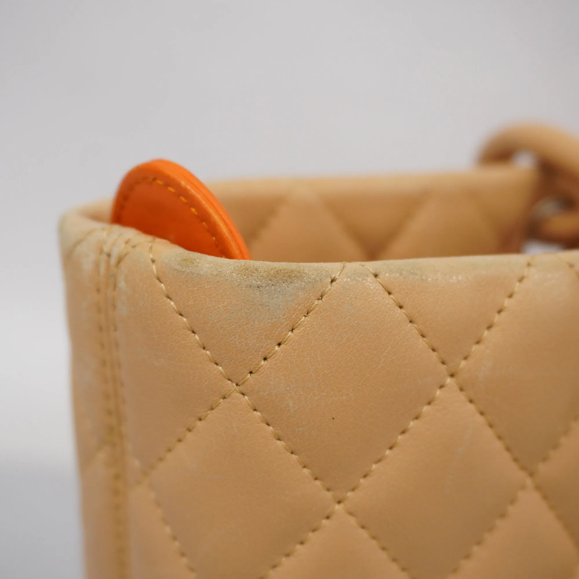 CHANEL  Ligne Cambon Tote Bag Lambskin Women's Tote Bag Beige