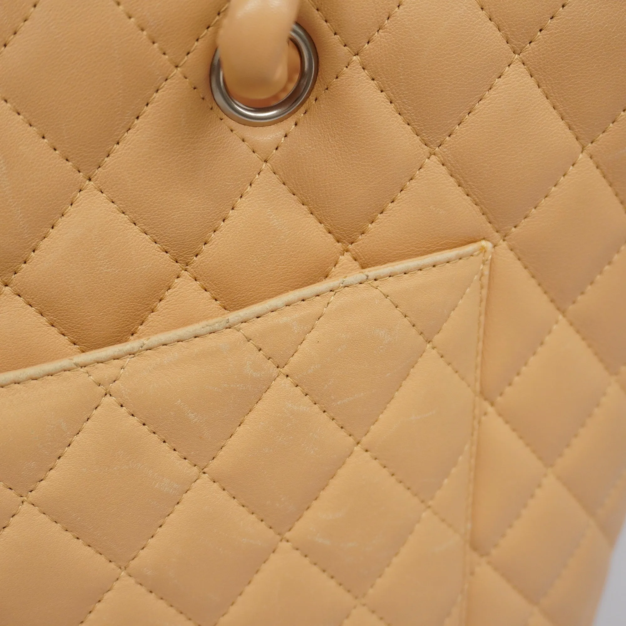 CHANEL  Ligne Cambon Tote Bag Lambskin Women's Tote Bag Beige