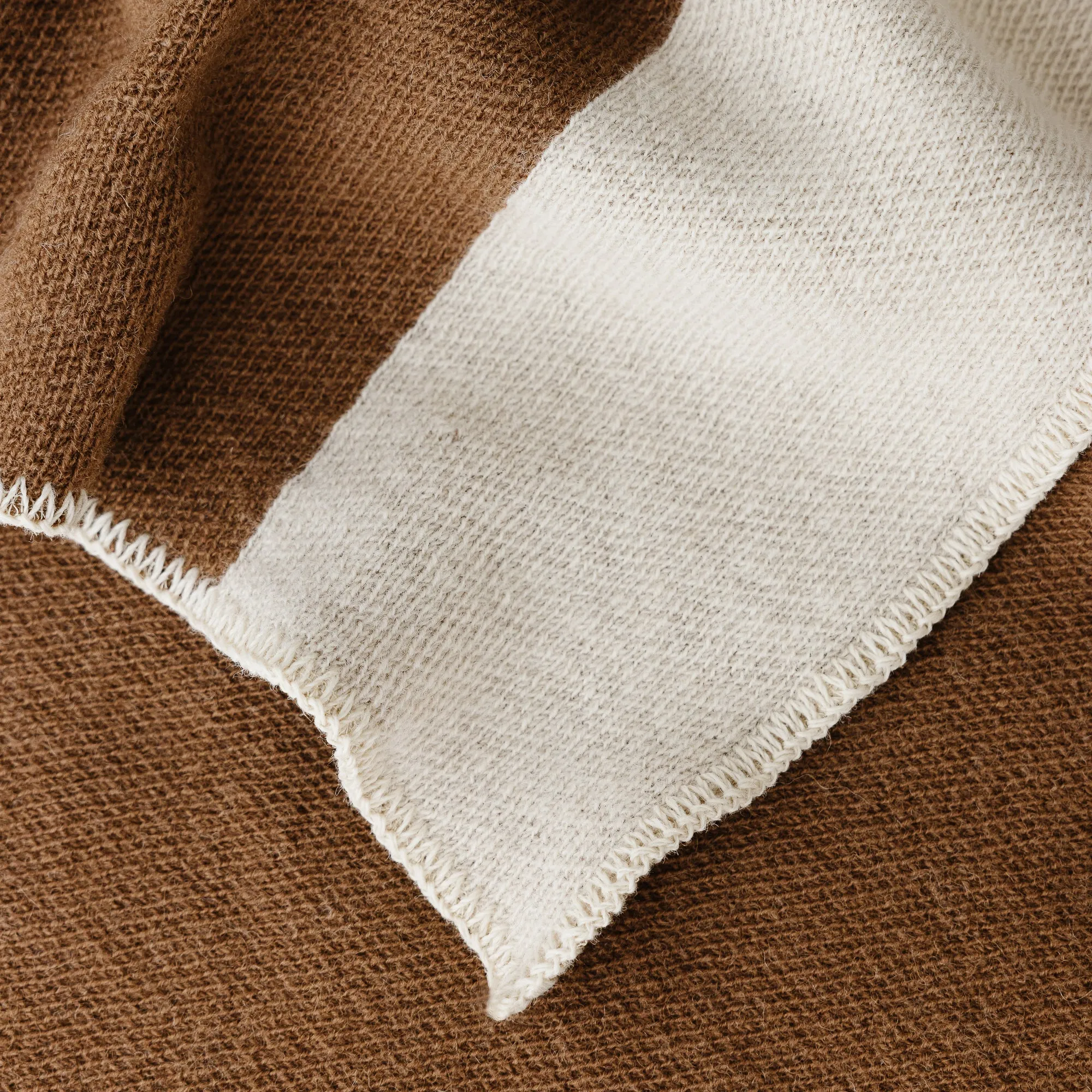 Cocoa Wool Throw Blanket
