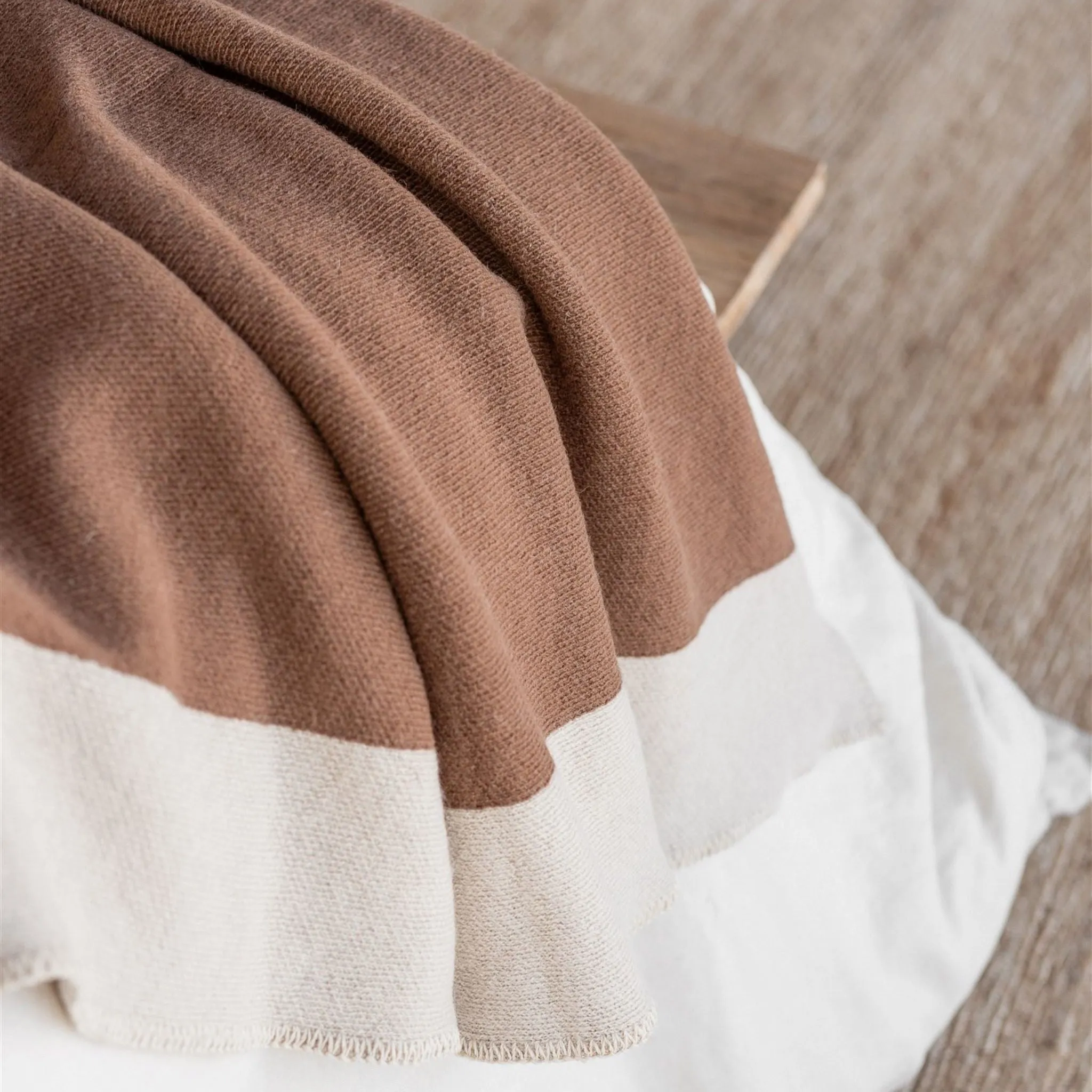 Cocoa Wool Throw Blanket