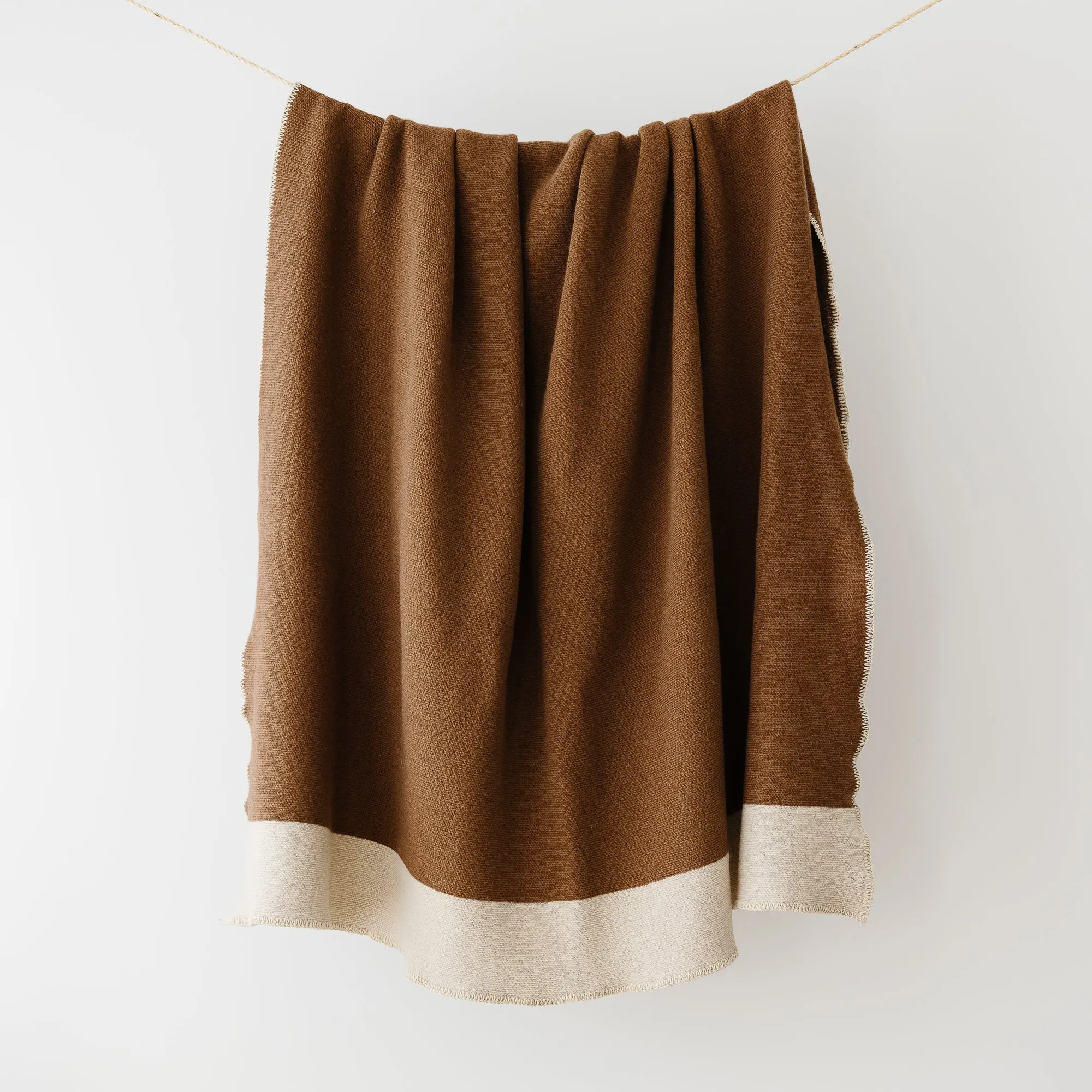 Cocoa Wool Throw Blanket