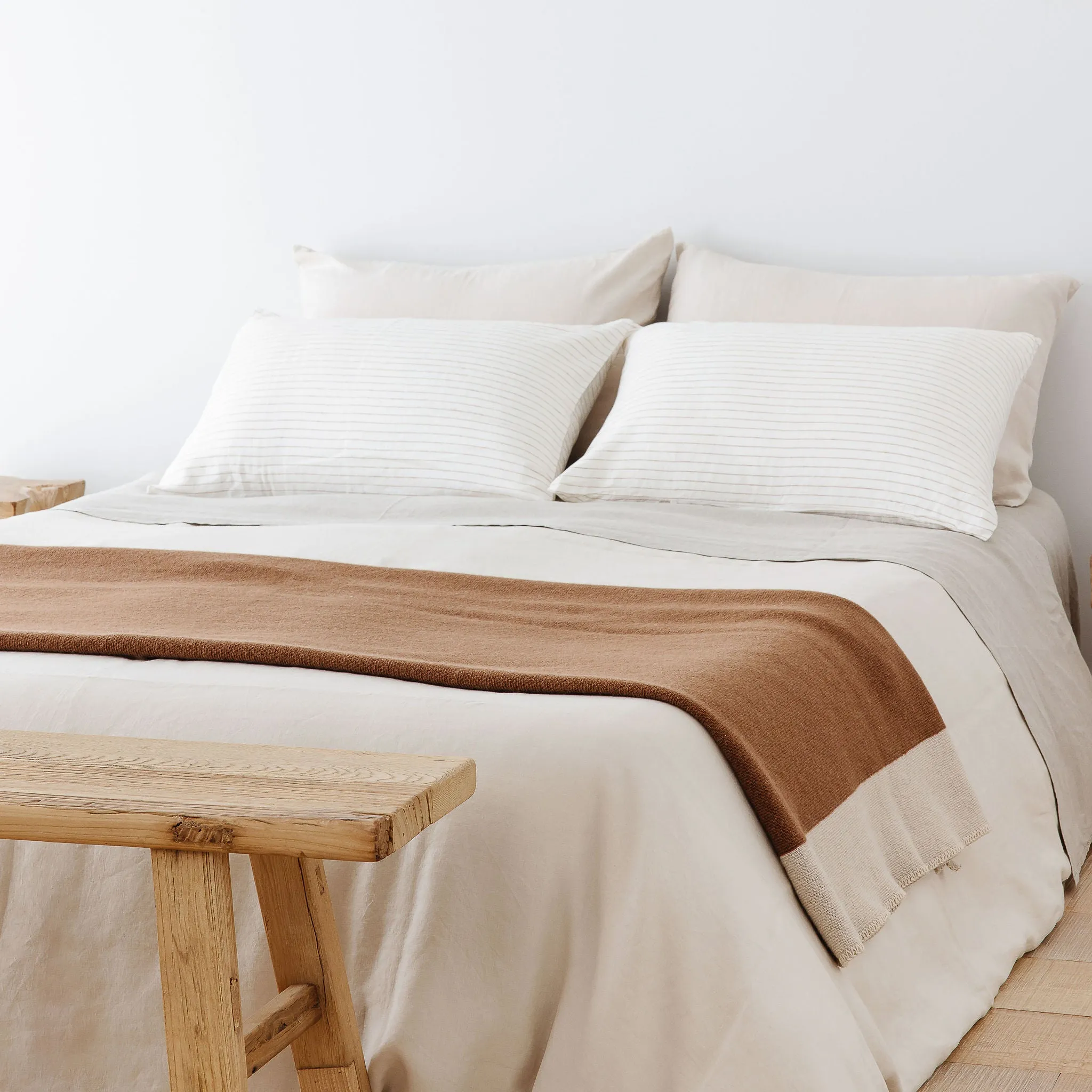 Cocoa Wool Throw Blanket