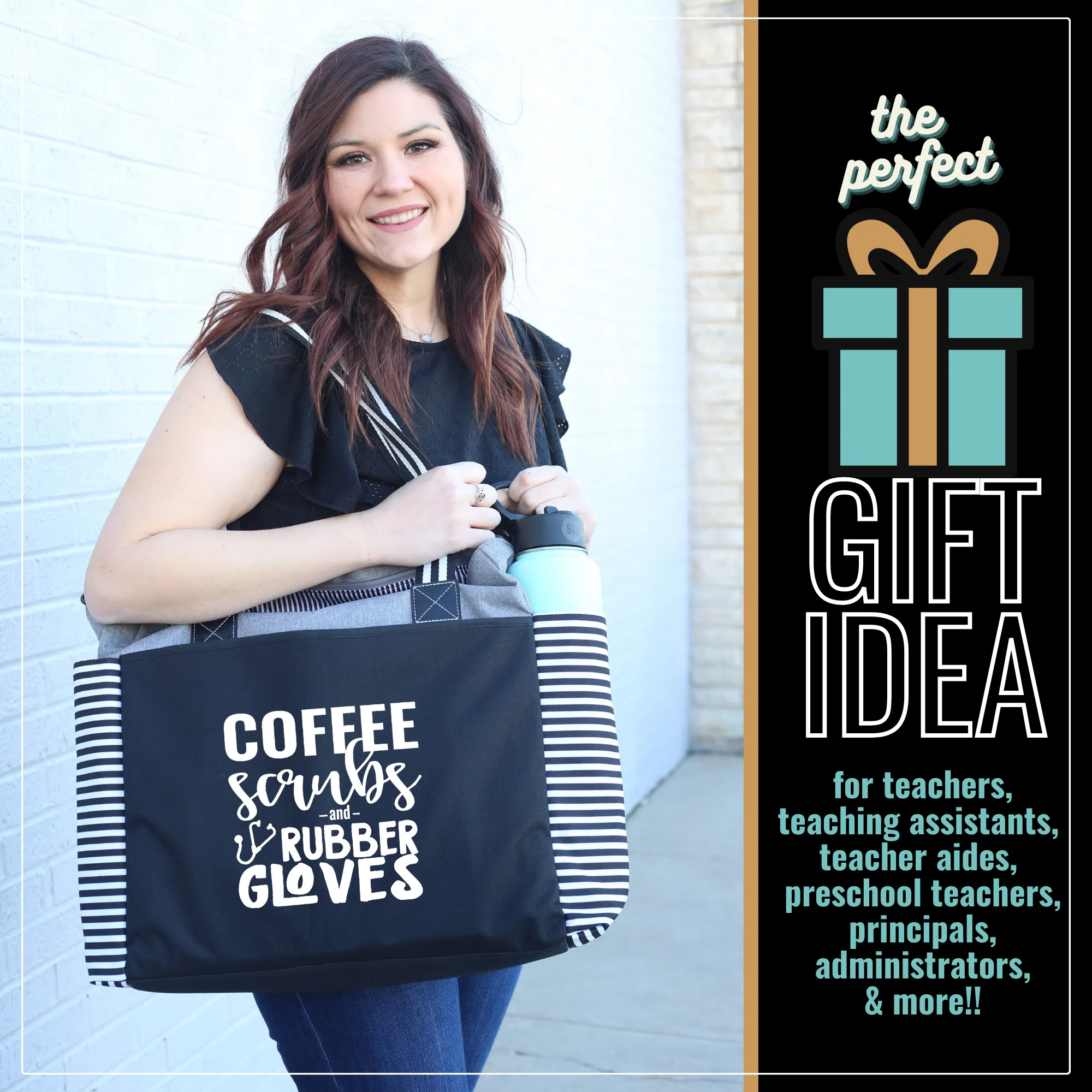 Coffee Scrubs LouLou Gray Tote Bag for Medical Workers