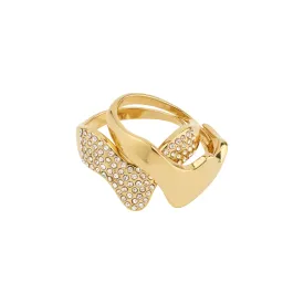 CONNECT 2-in-1 set crystal rings gold-plated