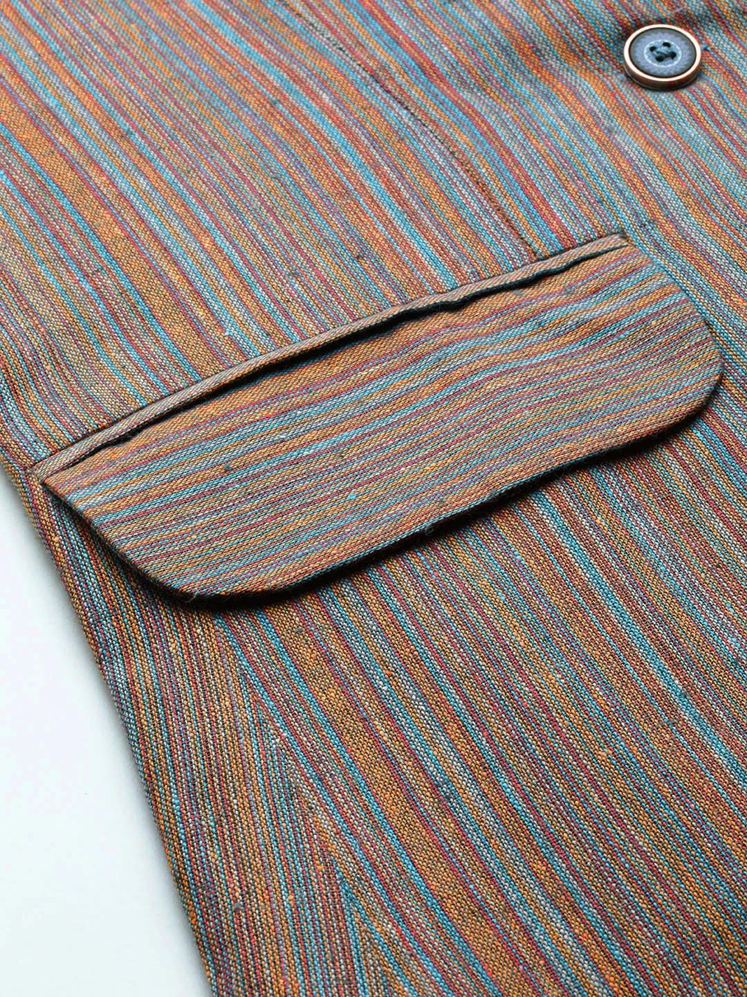 Cottinfab Striped Double-Breasted Two-Piece Formal Suit