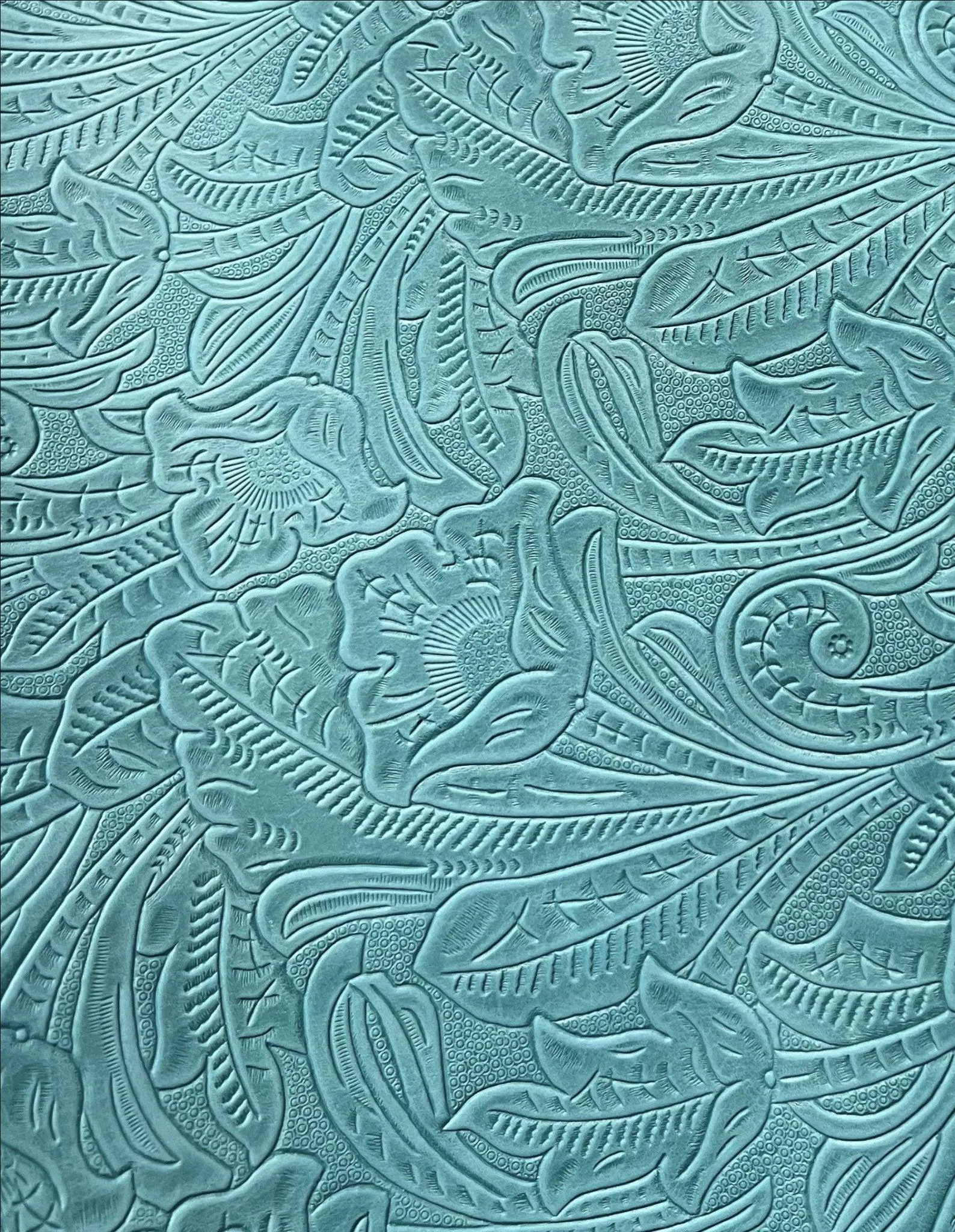 Denver Turquoise Embossed Leather