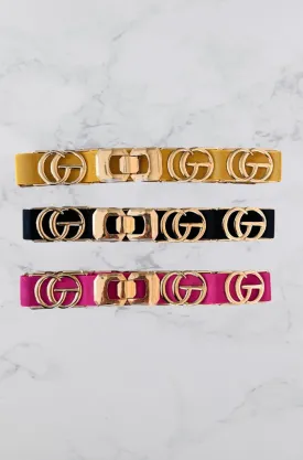 Designer Inspo Stretch Belt - VARIOUS AVAILABLE COLORS