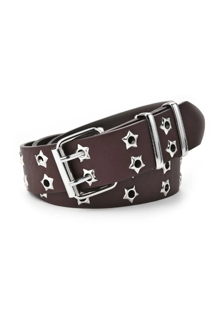 Double Row Stars Punk Buckle Belt
