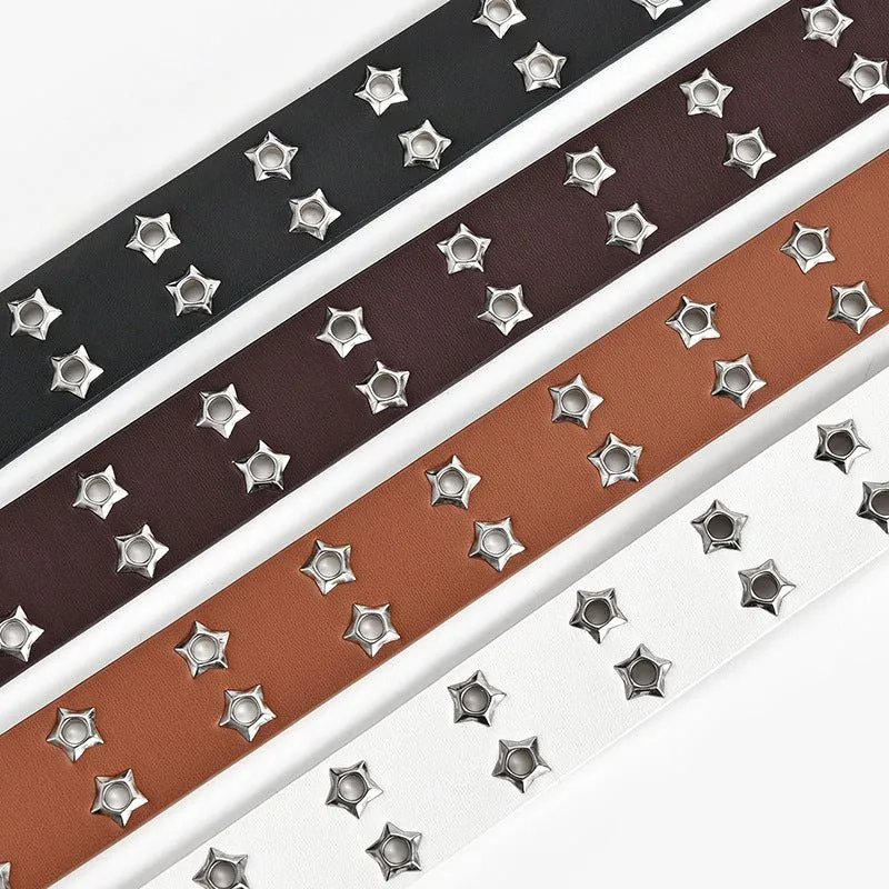 Double Row Stars Punk Buckle Belt