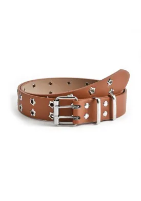 Double Row Stars Punk Buckle Belt